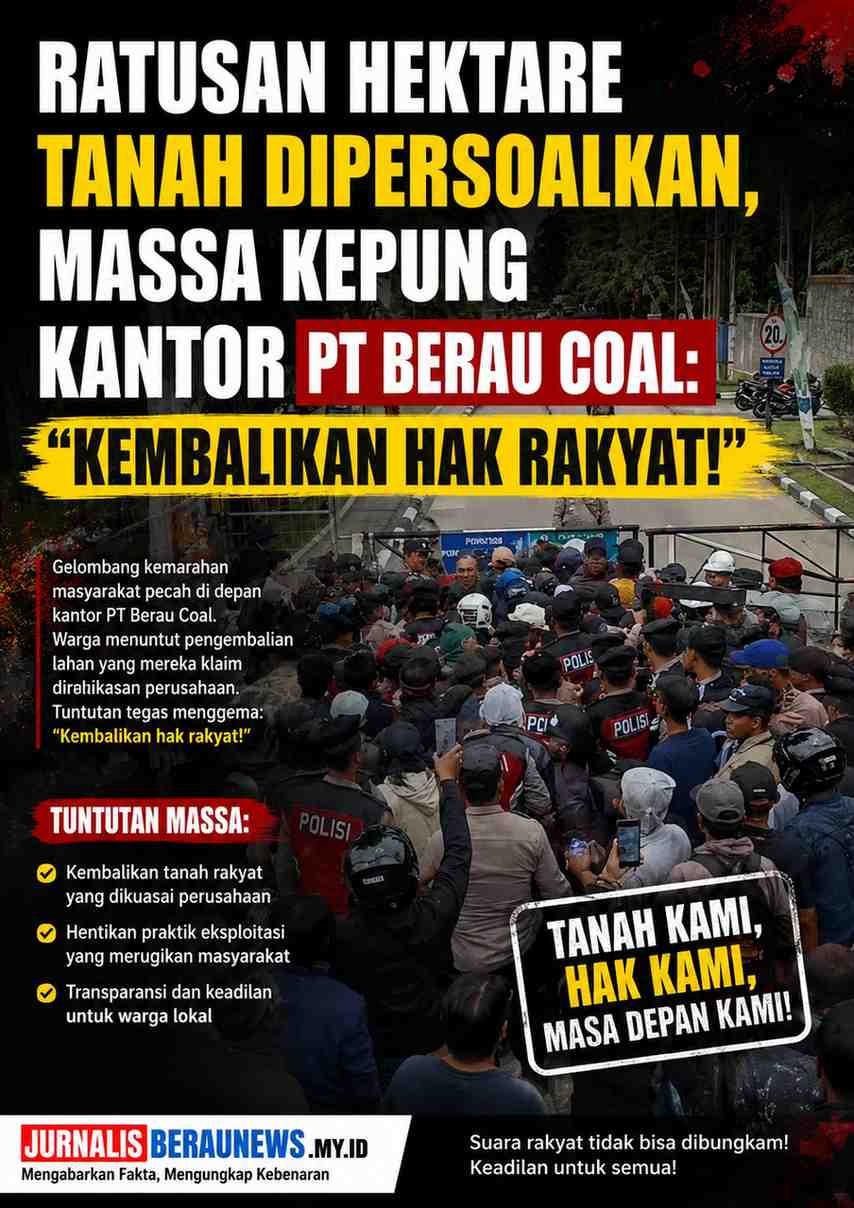 Ribuan Hektare Tanah Dipersoalkan, Massa Kepung Kantor PT Berau Coal: "Kembalikan Hak Rakyat!"