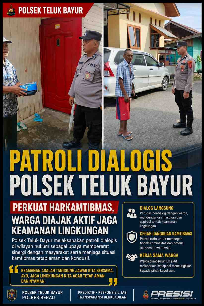 Patroli Dialogis Polsek Teluk Bayur Perkuat Harkamtibmas, Warga Diajak Aktif Jaga Keamanan Lingkungan